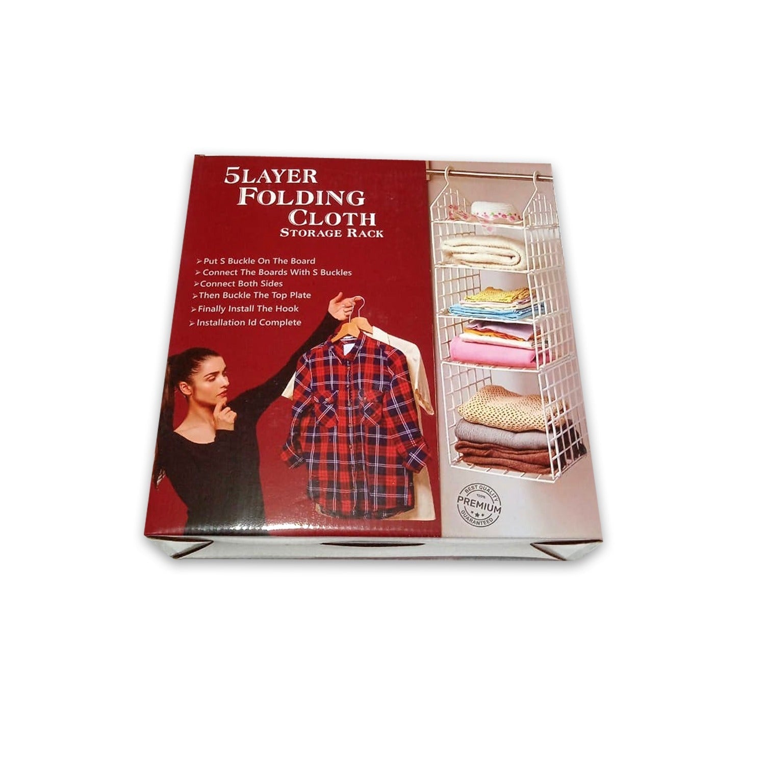 Multipurpose 5 Layer Folding Clothes Storage Racks||Closet for Students Wardrobe Shelves Socks, Scarf, t-Shirt, etc||Hanging Organizer Storage Holders & Racks Multipurpose 5 Layer Folding Clothes Storage Racks||Closet for Students Wardrobe Shelves Socks, Scarf, t-Shirt, etc||Hanging Organizer Storage Holders & Racks
